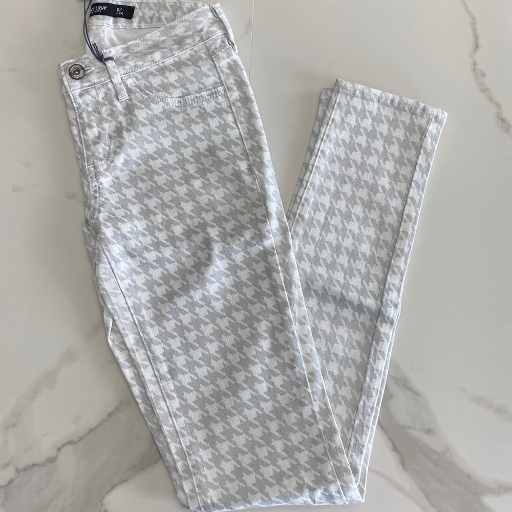 Skinny jeans houndstooth